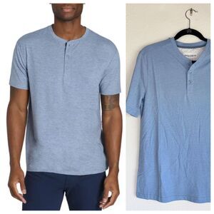 NEW Thomas Sterling Men's Short Sleeve Henley Tee in Sky Blue Size Small